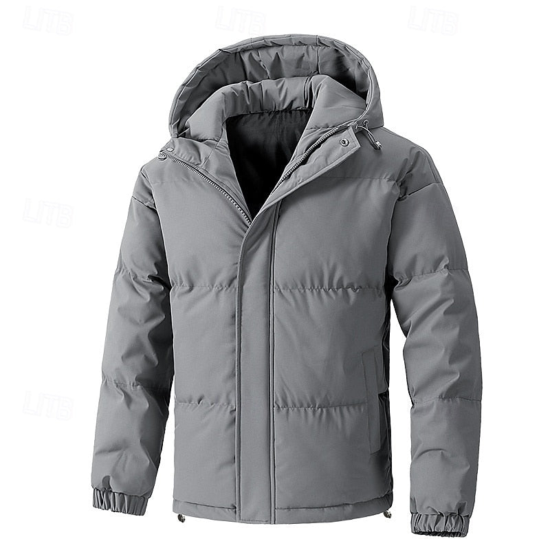 Veste d'Hiver Homme Matelassée à Capuche Col Montant