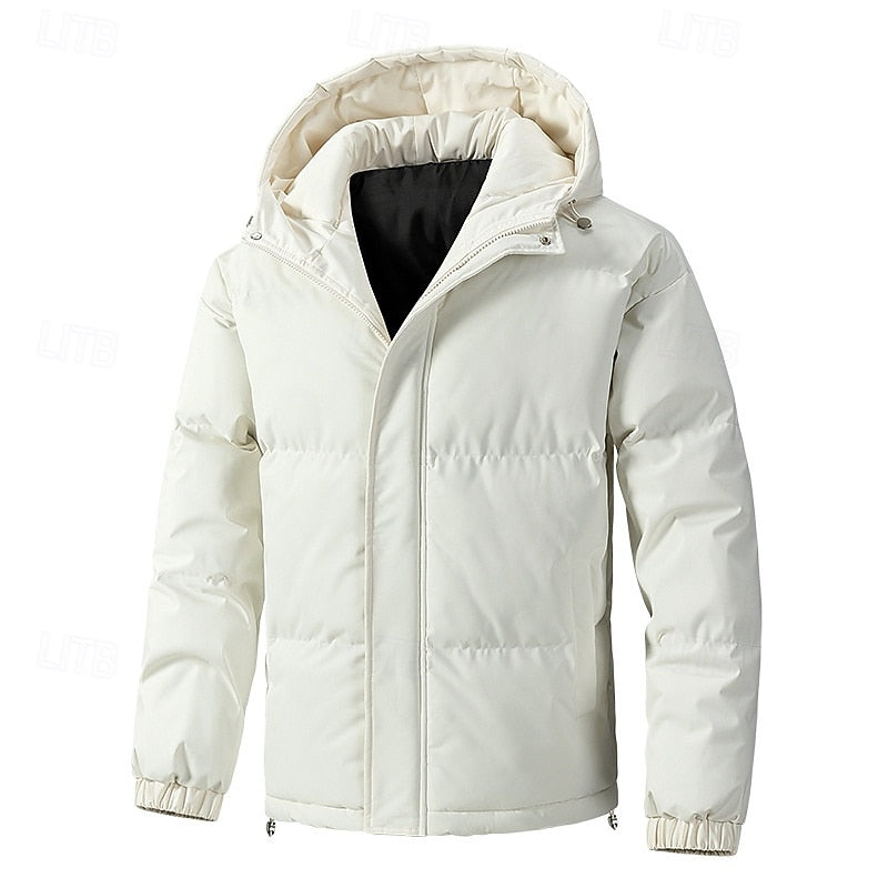 Veste d'Hiver Homme Matelassée à Capuche Col Montant