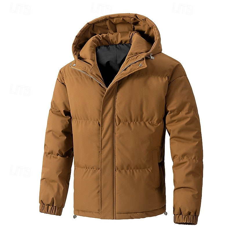 Veste d'Hiver Homme Matelassée à Capuche Col Montant