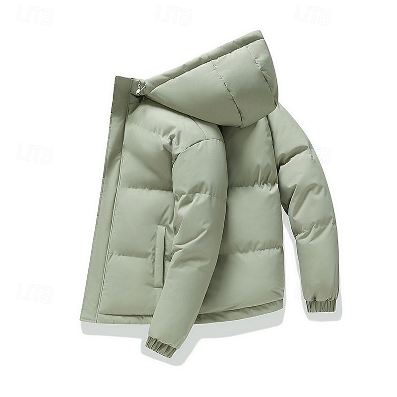 Veste d'Hiver Homme Matelassée à Capuche Col Montant