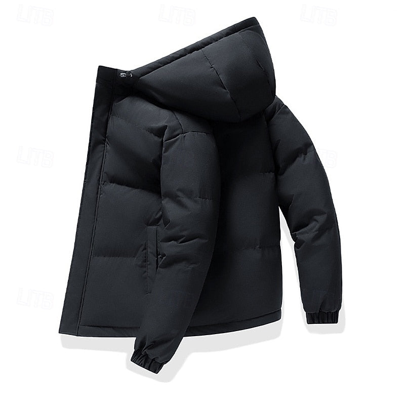 Veste d'Hiver Homme Matelassée à Capuche Col Montant
