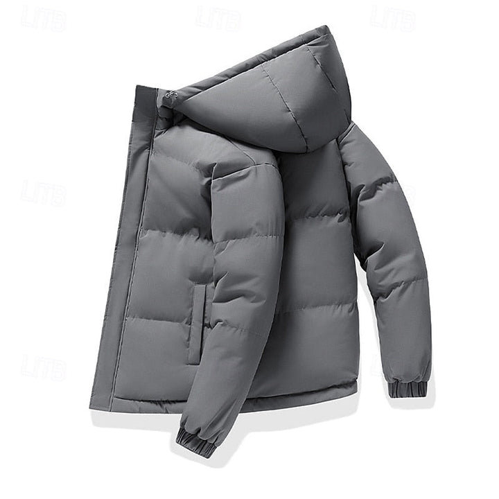 Veste d'Hiver Homme Matelassée à Capuche Col Montant