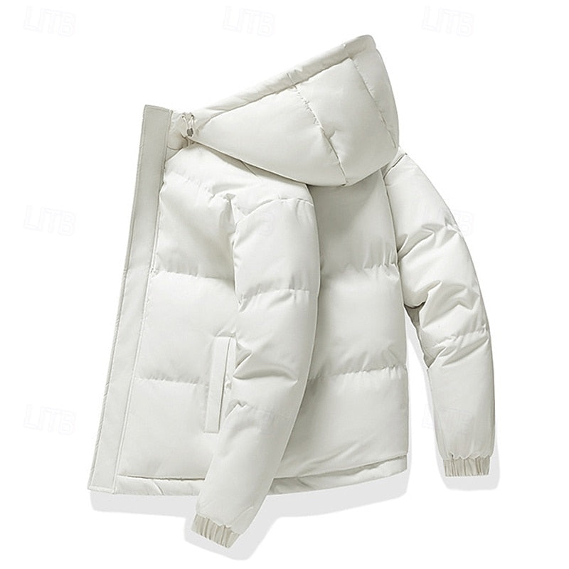 Veste d'Hiver Homme Matelassée à Capuche Col Montant