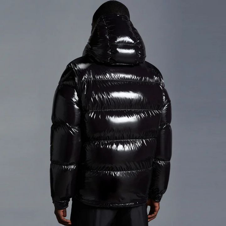 Doudoune Homme Hiver à Capuche Col Montant Zippée
