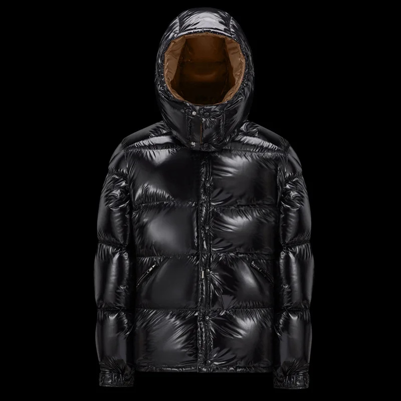 Doudoune Homme Hiver à Capuche Col Montant Zippée