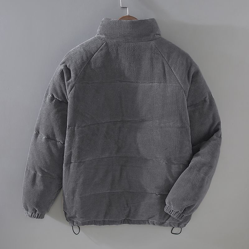 Veste d'Hiver Homme Matelassée Velours Côtelé Col Montant
