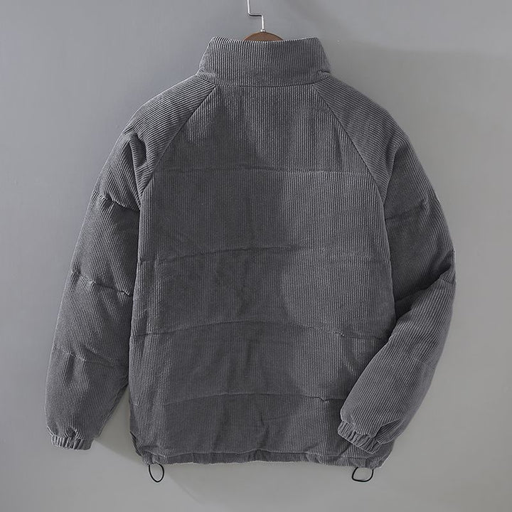 Veste d'Hiver Homme Matelassée Velours Côtelé Col Montant