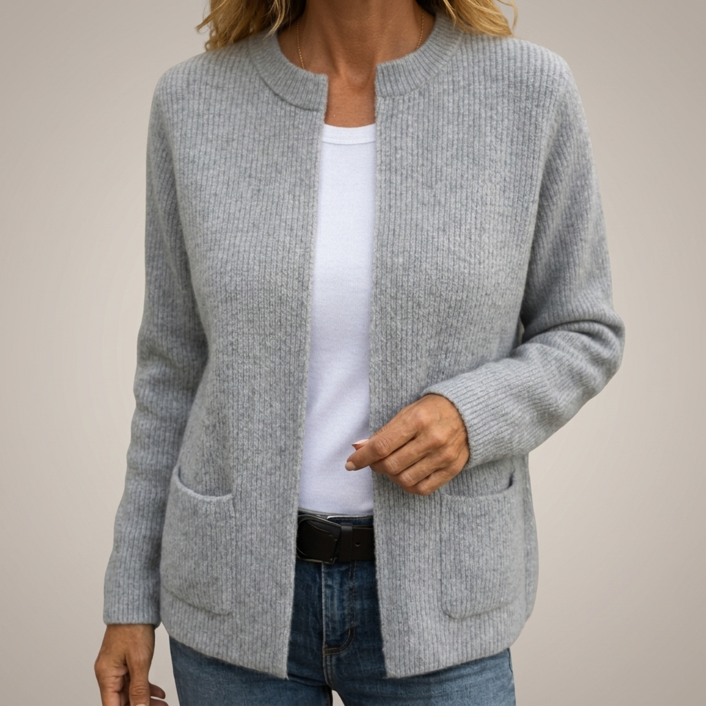 Gilet Femme Zippé en Maille Douce