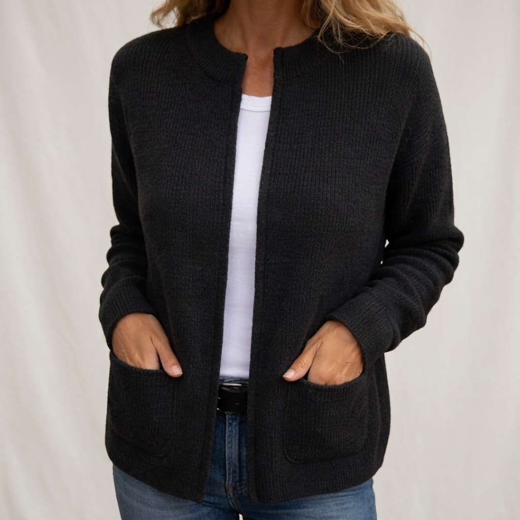 Gilet Femme Zippé en Maille Douce
