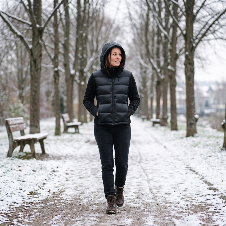 Doudoune Femme Imperméable Coupe Ajustée Avec Capuche
