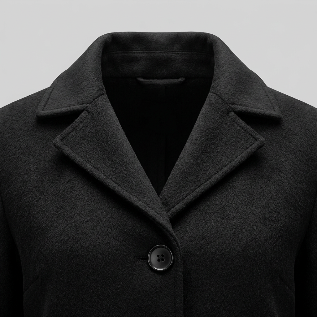 Manteau Long Femme Col Revers Boutonné Manches Longues