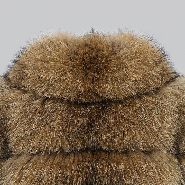 Manteau Femme Fausse Fourrure Col Montant Manches Longues
