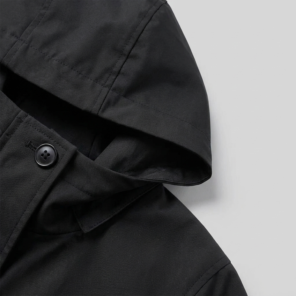 Veste Imperméable Femme Coupe-Vent à Capuche Boutonnée