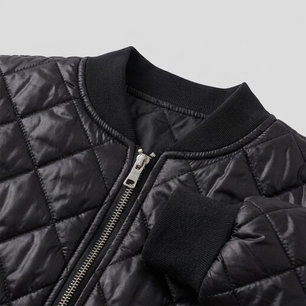 Blouson Femme Matelassé Col Ras Manches Longues