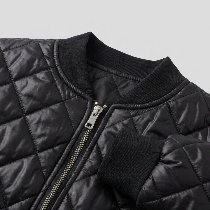 Blouson Femme Matelassé Col Ras Manches Longues
