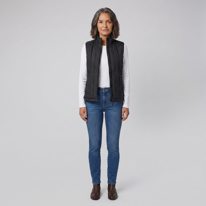 Gilet Chauffant Femme USB Col Montant Zippé