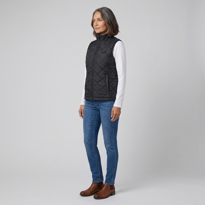Gilet Chauffant Femme USB Col Montant Zippé
