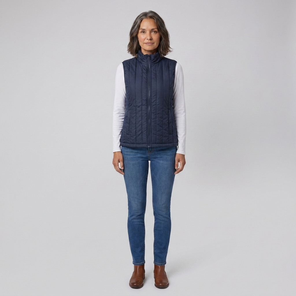 Gilet Chauffant Femme USB Col Montant Zippé