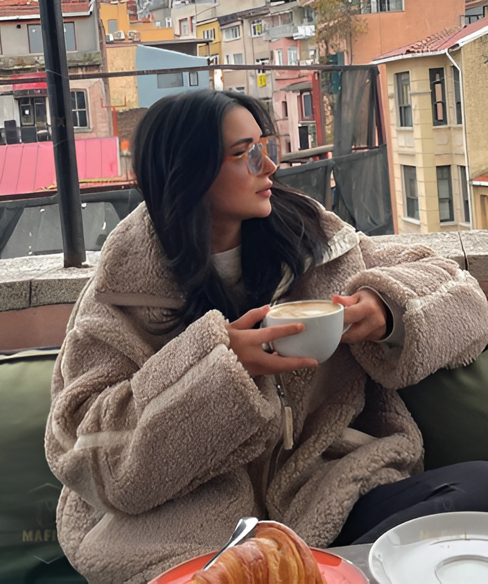 Veste Teddy Femme en Laine – Coupe Ample