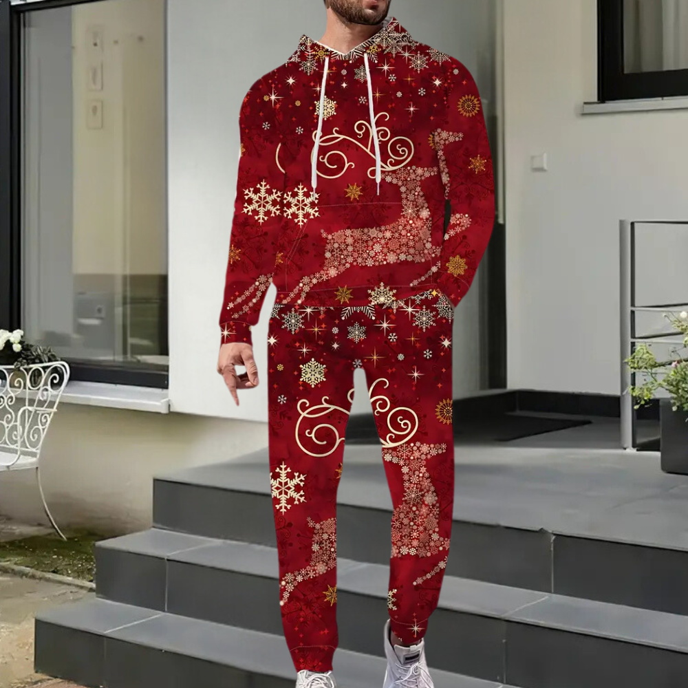 NELIO - Ensemble de Sweat à Capuche Festif pour Hommes
