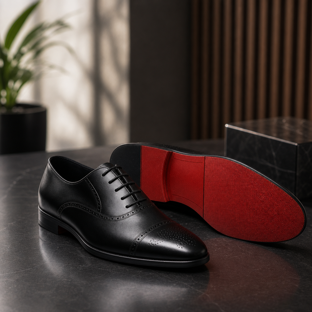 Chaussures de Ville Homme en Cuir Richelieu Semelle Rouge