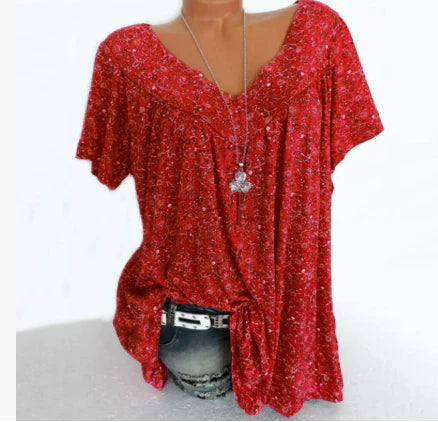 Liora | Blouse fleurie à col en V pour femmes