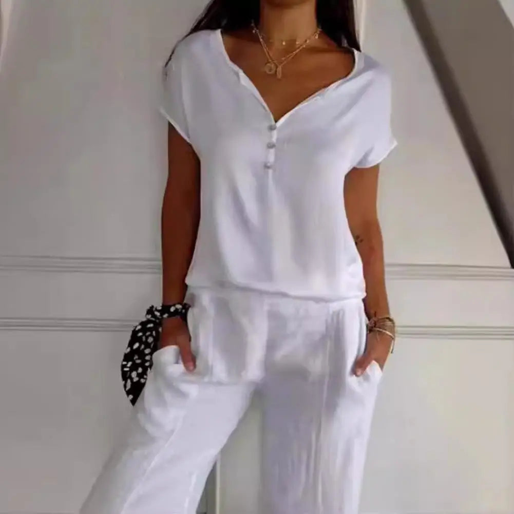 Annabelle | Blouse à manches courtes à boutons pour femmes
