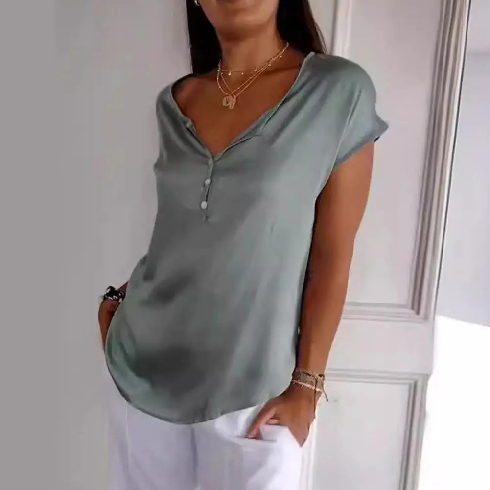 Annabelle | Blouse à manches courtes à boutons pour femmes