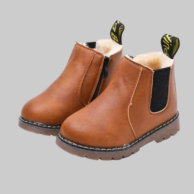 Bottes Chelsea Enfant Imperméables en Similicuir avec Zip Latéral
