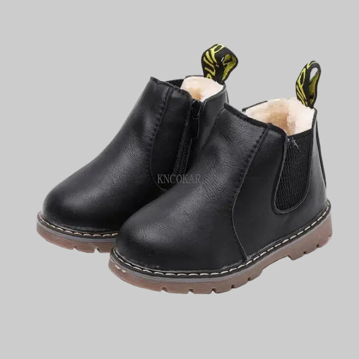 Bottes Chelsea Enfant Imperméables en Similicuir avec Zip Latéral
