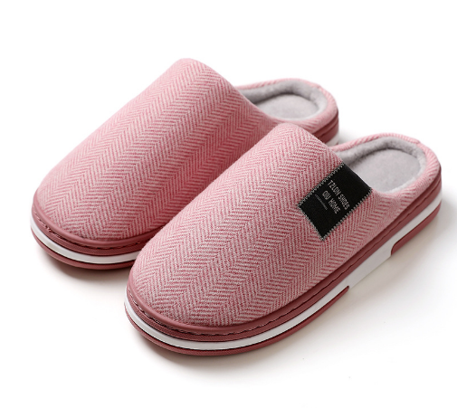Chaussons Homme Chauds Doublés en Peluche à Semelle Antidérapante
