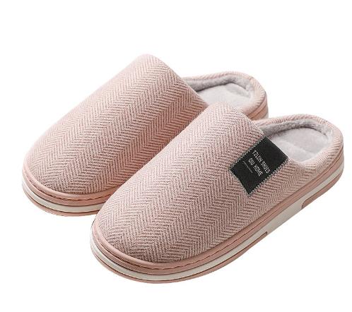 Chaussons Homme Chauds Doublés en Peluche à Semelle Antidérapante