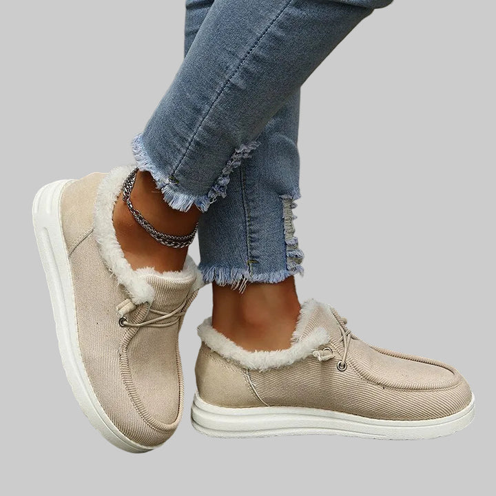 Chaussures d'Hiver Femme à Enfiler avec Doublure en Peluche et Semelle Antidérapante