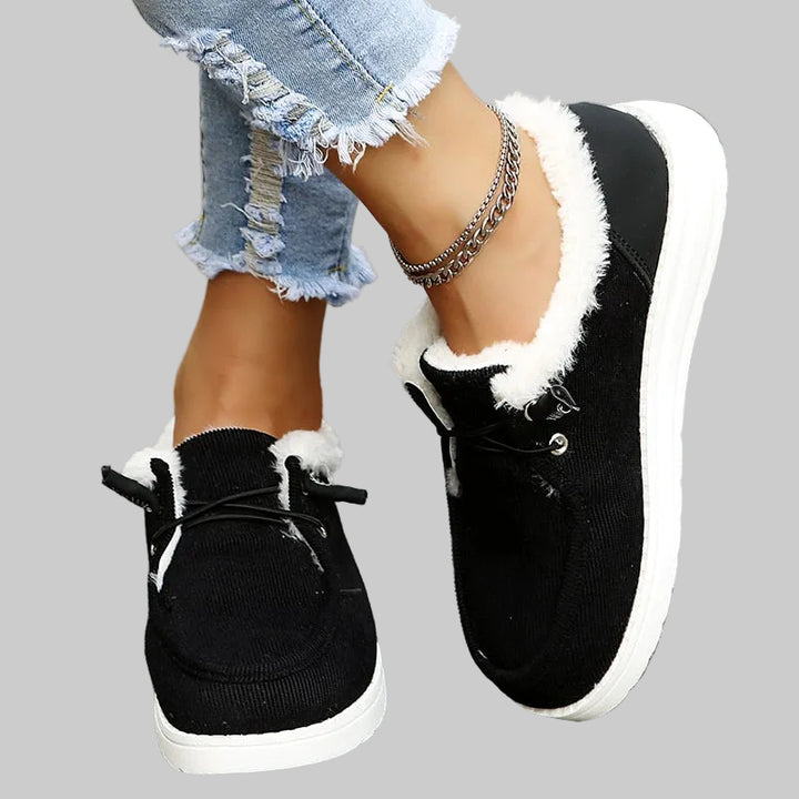 Chaussures d'Hiver Femme à Enfiler avec Doublure en Peluche et Semelle Antidérapante