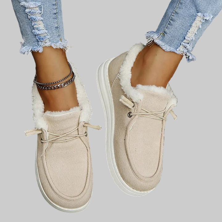 Chaussures d'Hiver Femme à Enfiler avec Doublure en Peluche et Semelle Antidérapante
