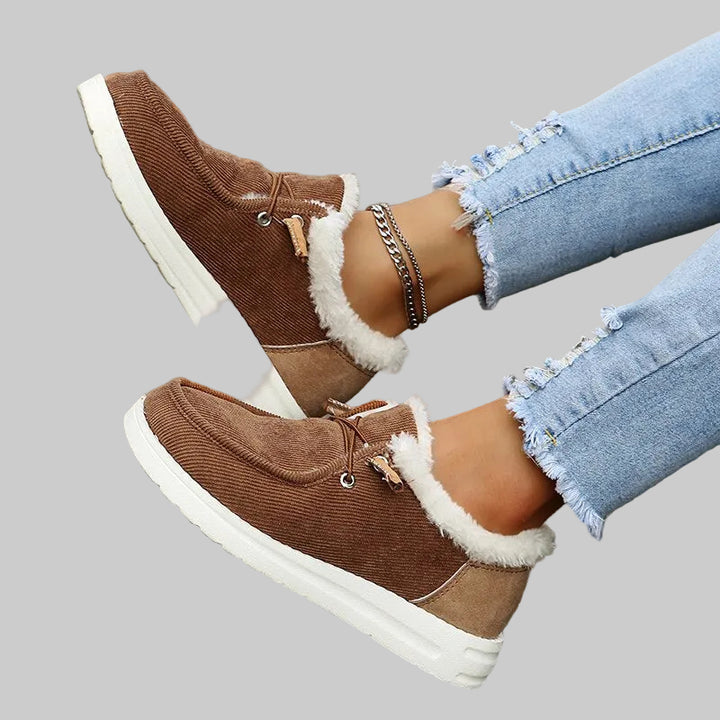 Chaussures d'Hiver Femme à Enfiler avec Doublure en Peluche et Semelle Antidérapante