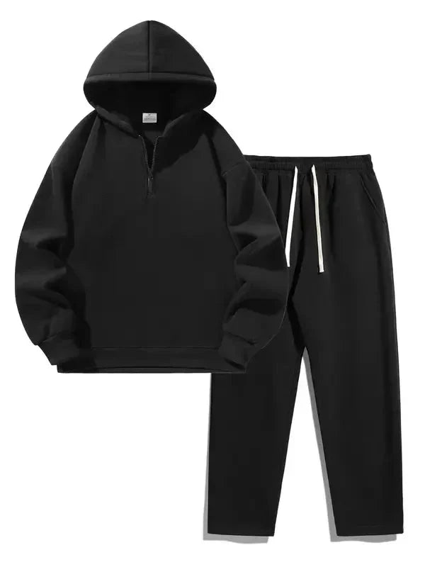 Ensemble Molleton Homme À Capuche Demi Zip Et Jogger