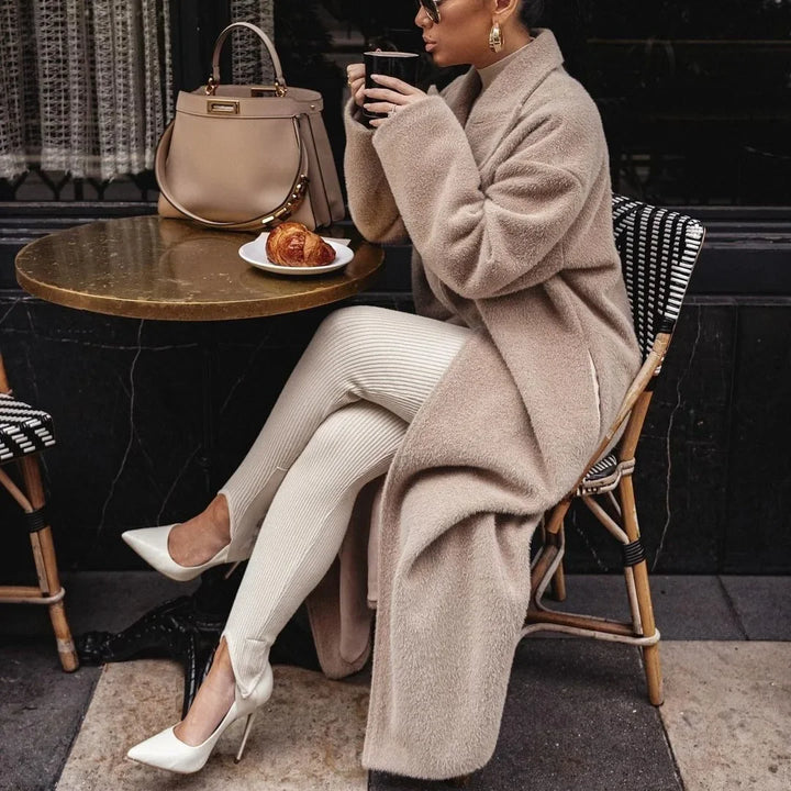 Veste Longue Femme d’Hiver en Polaire avec Polyester