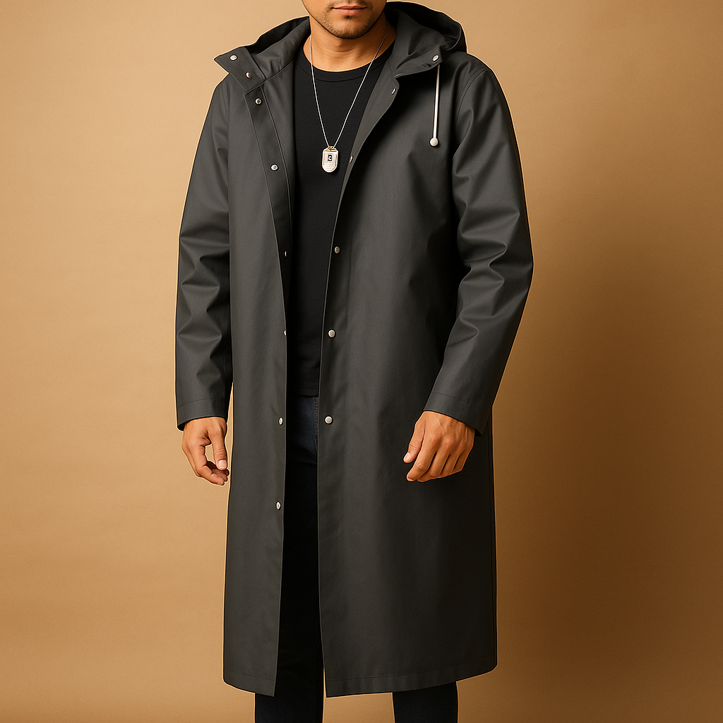 Imperméable Long Homme en EVA à Capuche