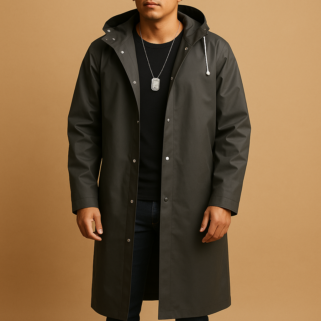 Imperméable Long Homme en EVA à Capuche