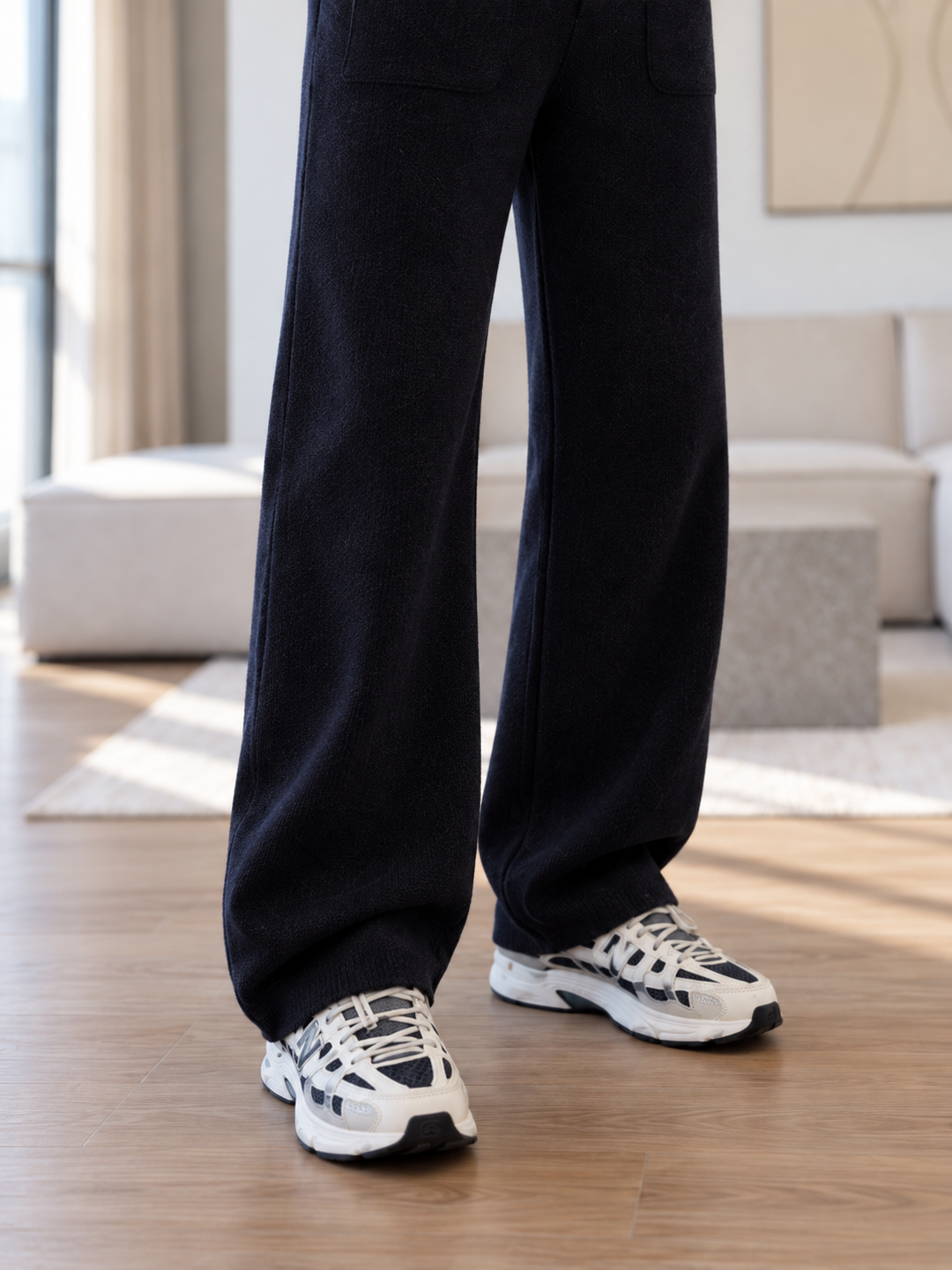 Ensemble Maille Homme Veste Col Montant Poignets Rayés Et Pantalon