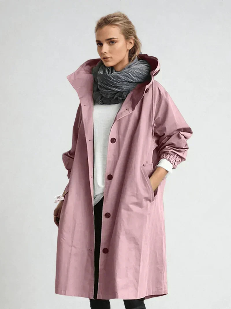 Imperméable Femme à Capuche Ceinturé