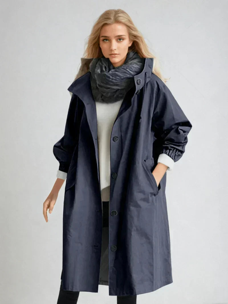 Imperméable Femme à Capuche Ceinturé