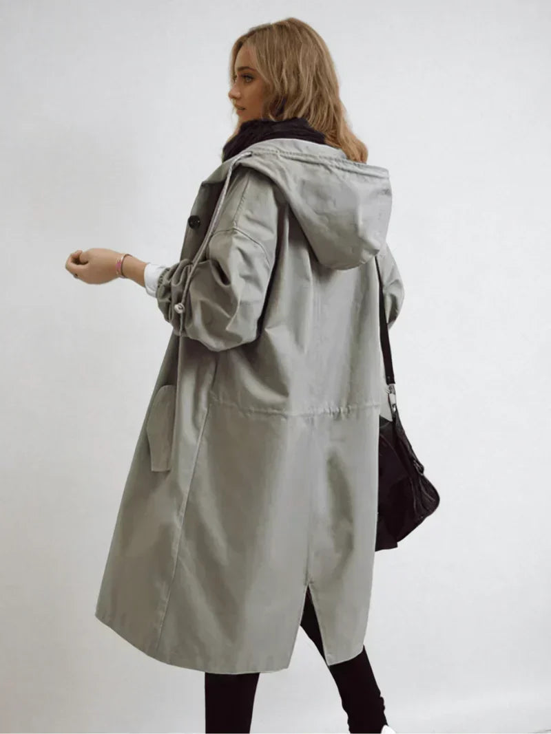 Imperméable Femme à Capuche Ceinturé