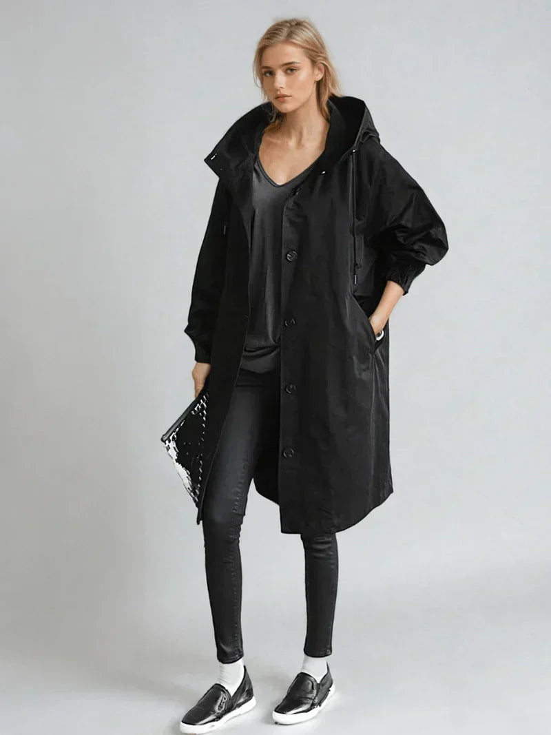 Imperméable Femme à Capuche Ceinturé