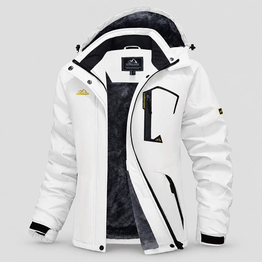 Veste de Ski Femme Imperméable Doublée Polaire à Capuche
