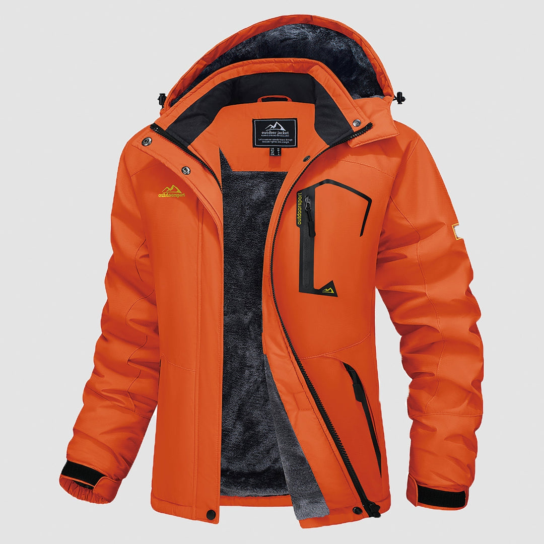 Veste de Ski Femme Imperméable Doublée Polaire à Capuche