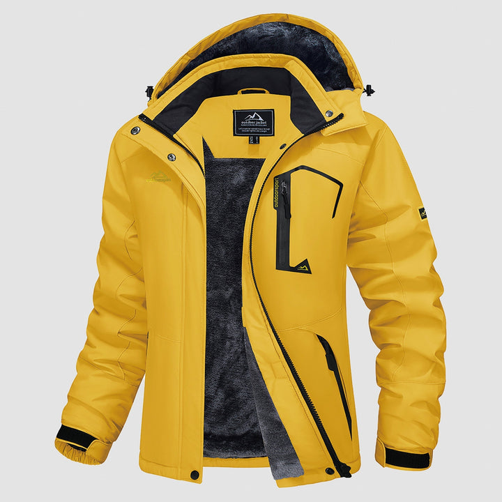 Veste de Ski Femme Imperméable Doublée Polaire à Capuche