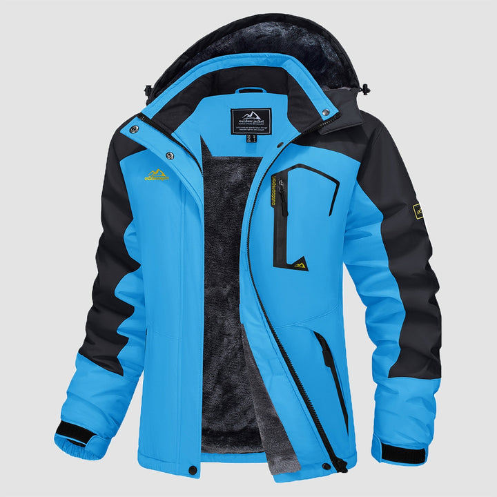 Veste de Ski Femme Imperméable Doublée Polaire à Capuche