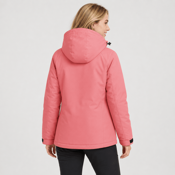 Veste de Ski Femme Imperméable Doublée Polaire à Capuche
